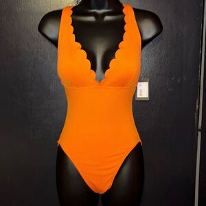 NWT Kate Spade one piece orange swimsuit. XS.